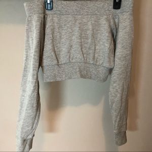 Super cute cropped off the shoulder sweat shirt